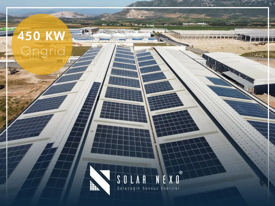 450 kW ongrid ticari bina çatı güneş enerjisi sistemi